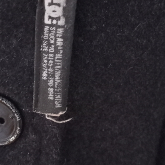 Vintage Peacoat Blazer Dark Gray Wool Blend Cropped Double Breasted DC Brand - Picture 10 of 13